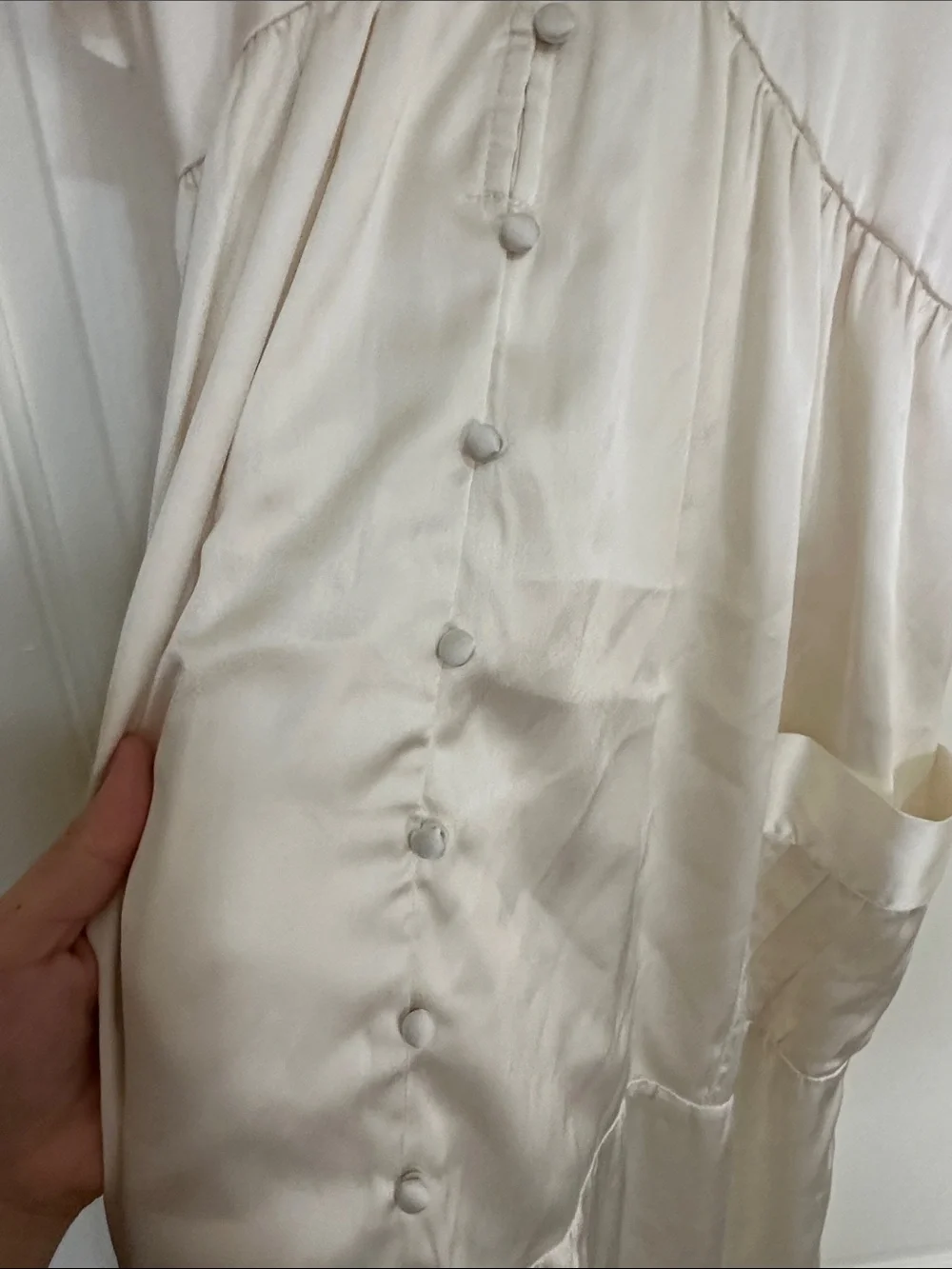 ASOS Cream Slip Maxi Dress with Ruffle Straps - Picture 4 of 6